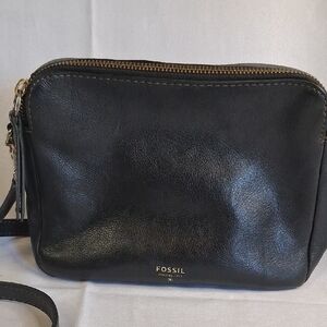 Fossil Midnight Leather Shoulder Bag